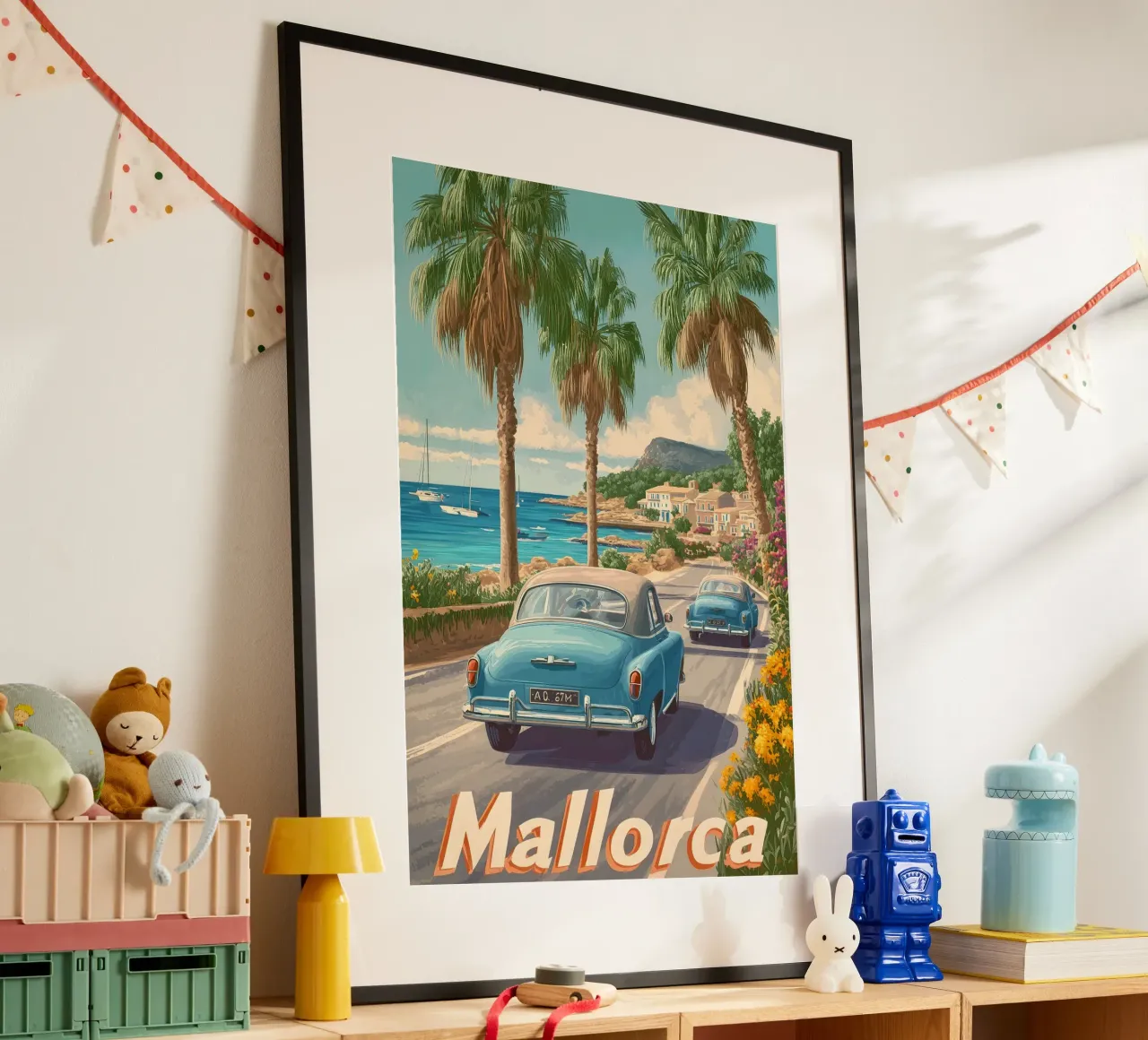 Mallorca Vintage Car poster van Vintage Travel Art