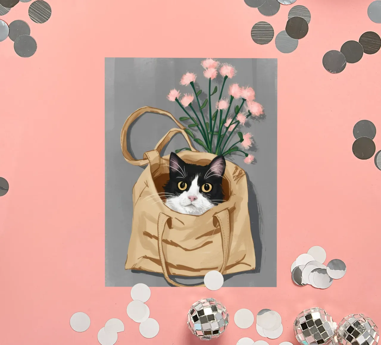 Borsa a tracolla Felino adesivo da Marigold Tiga