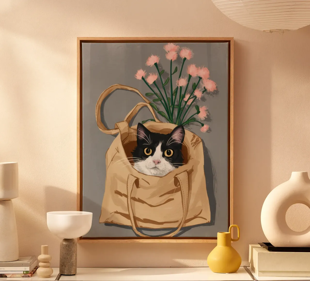 Borsa a tracolla Felino tela con Cornice a cassetta da Marigold Tiga