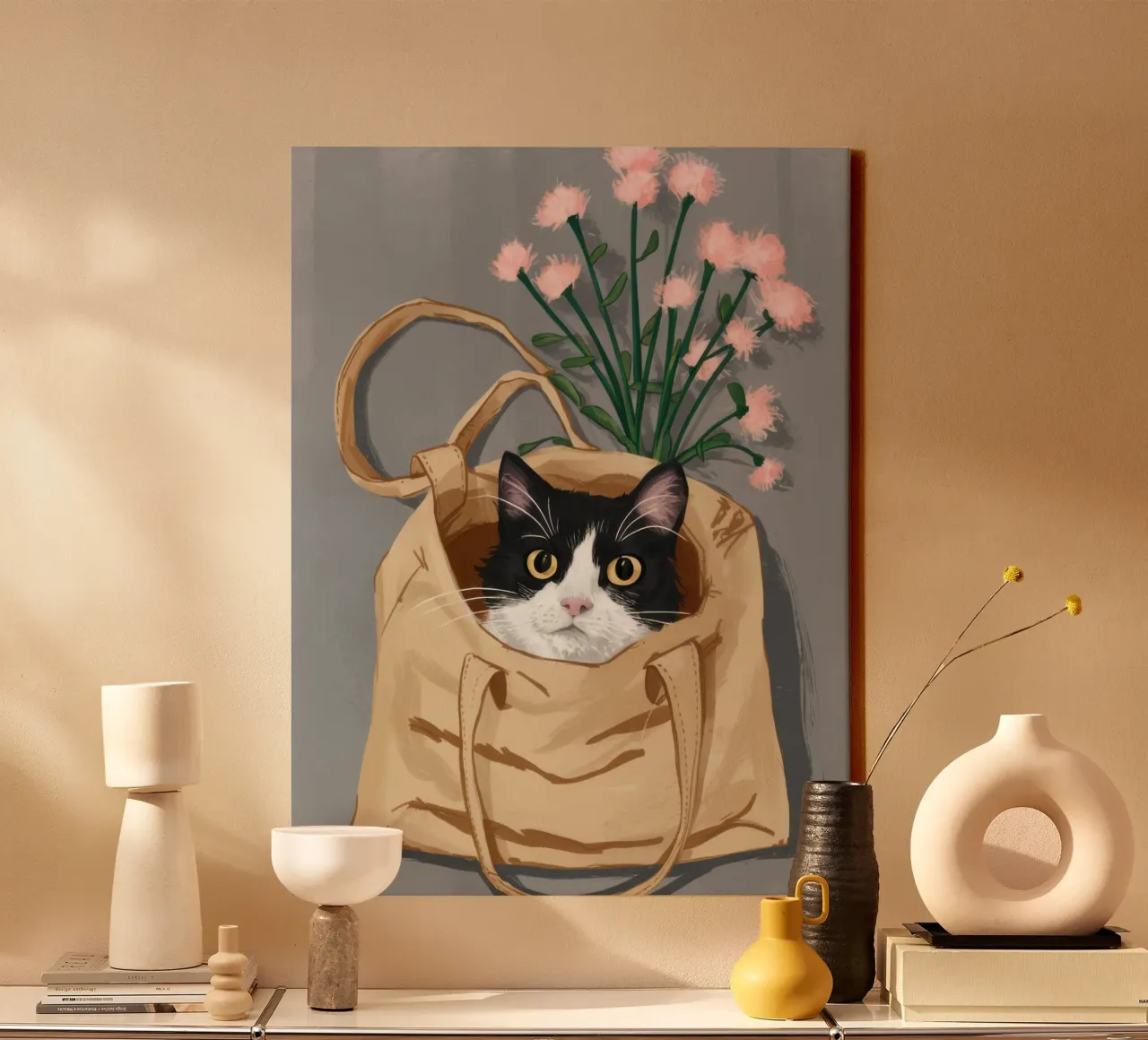Borsa a tracolla Felino tela con Cornice a cassetta da Marigold Tiga