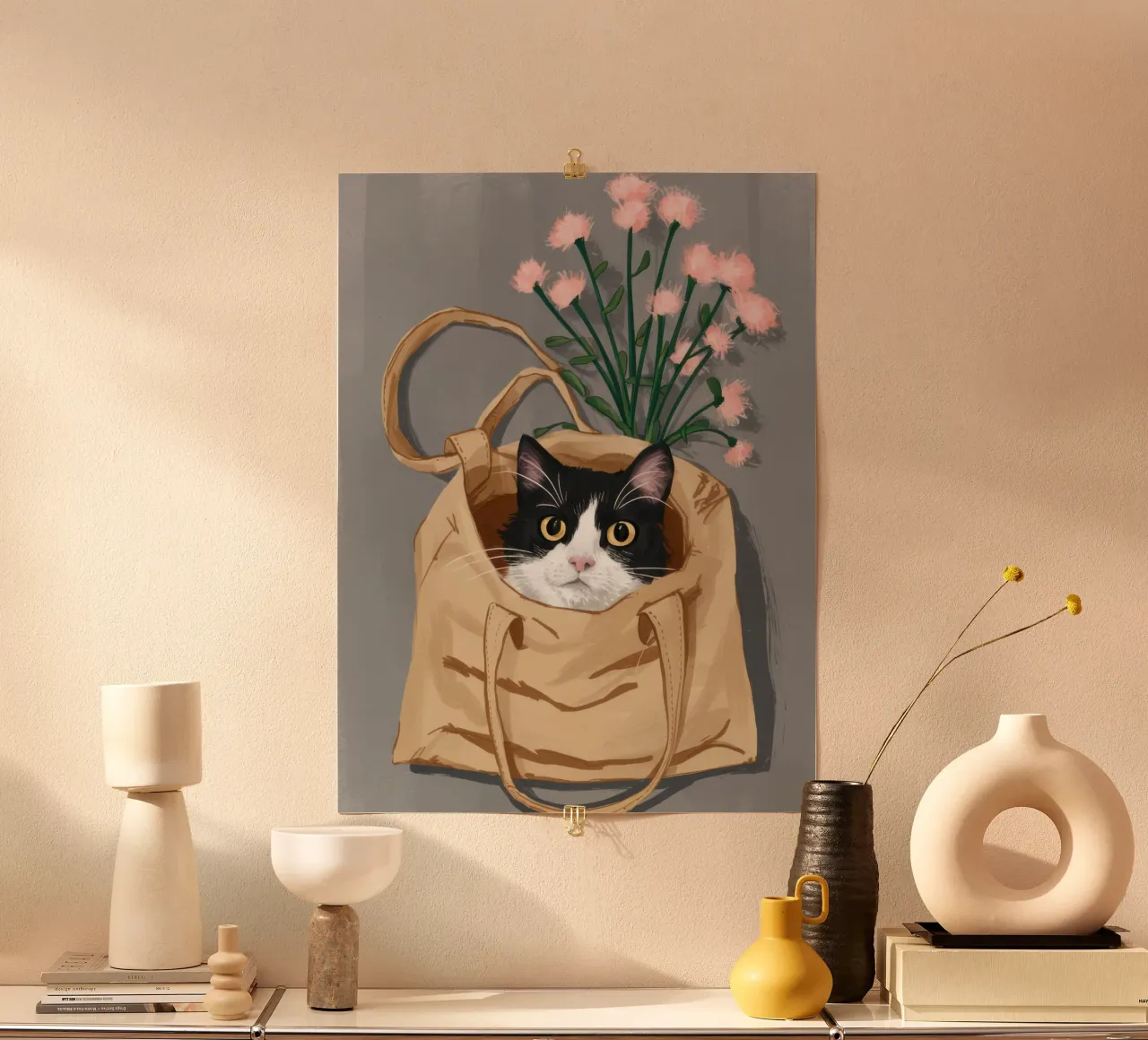 Borsa a tracolla Felino carta hahnemühle da Marigold Tiga