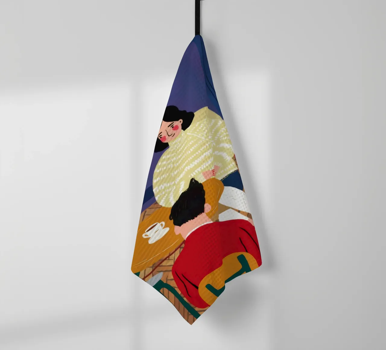 Whimsical Desk Chaos tea towel by Sentinel Glow