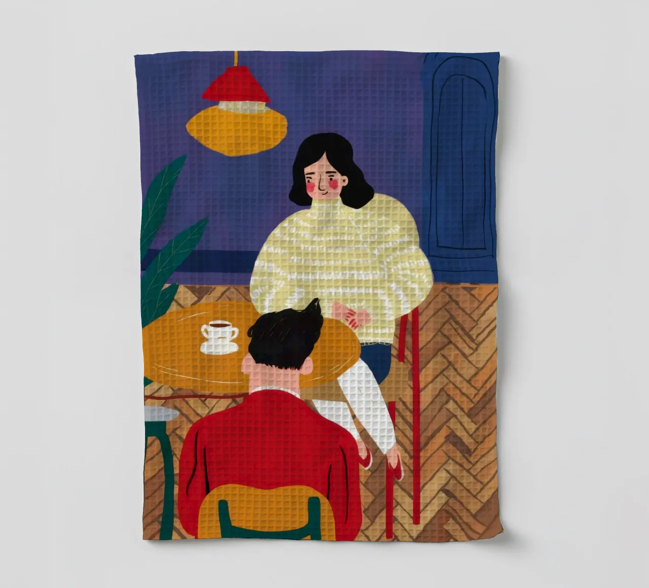 Whimsical Desk Chaos tea towel by Sentinel Glow