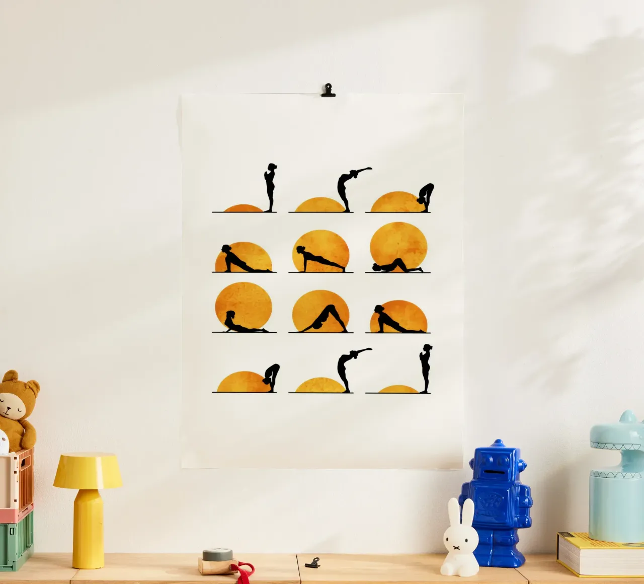 Cubistica - Poster per sole yoga poster con telaio in plastica da muench benjamin