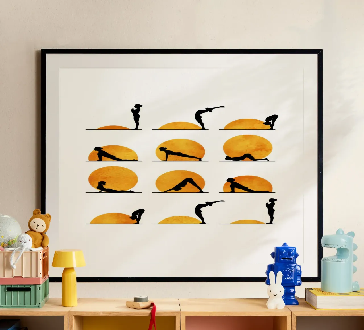 Cubistica - Poster per sole yoga poster con telaio in plastica da muench benjamin