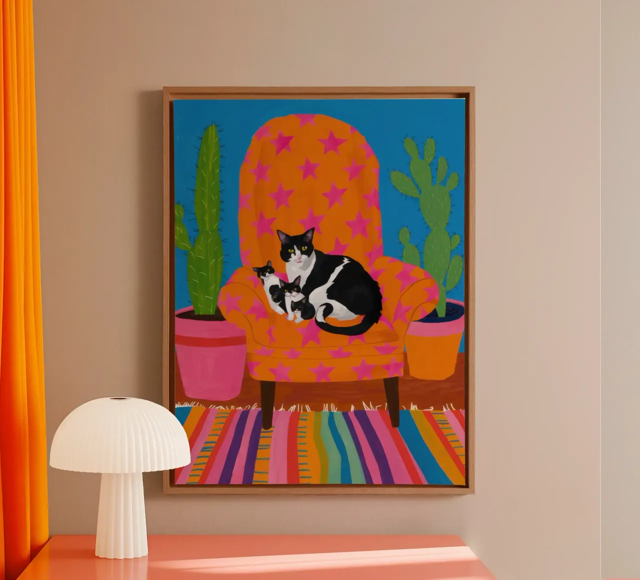 Poltrona arancione Catnap tela con Cornice a cassetta da Marigold Tiga