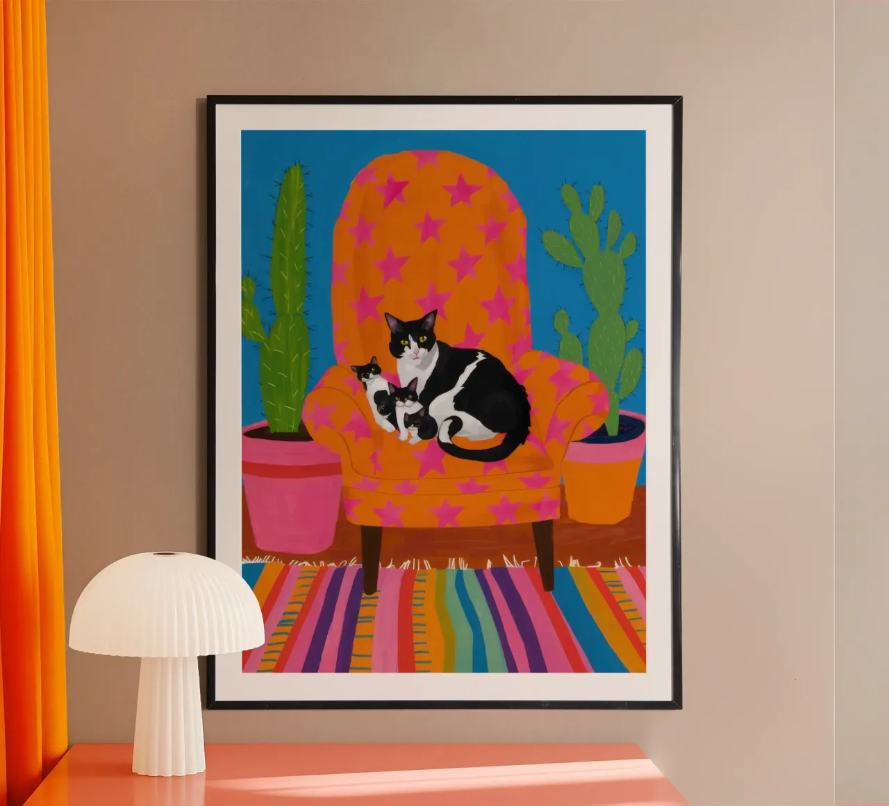 Poltrona arancione Catnap carta hahnemühle da Marigold Tiga