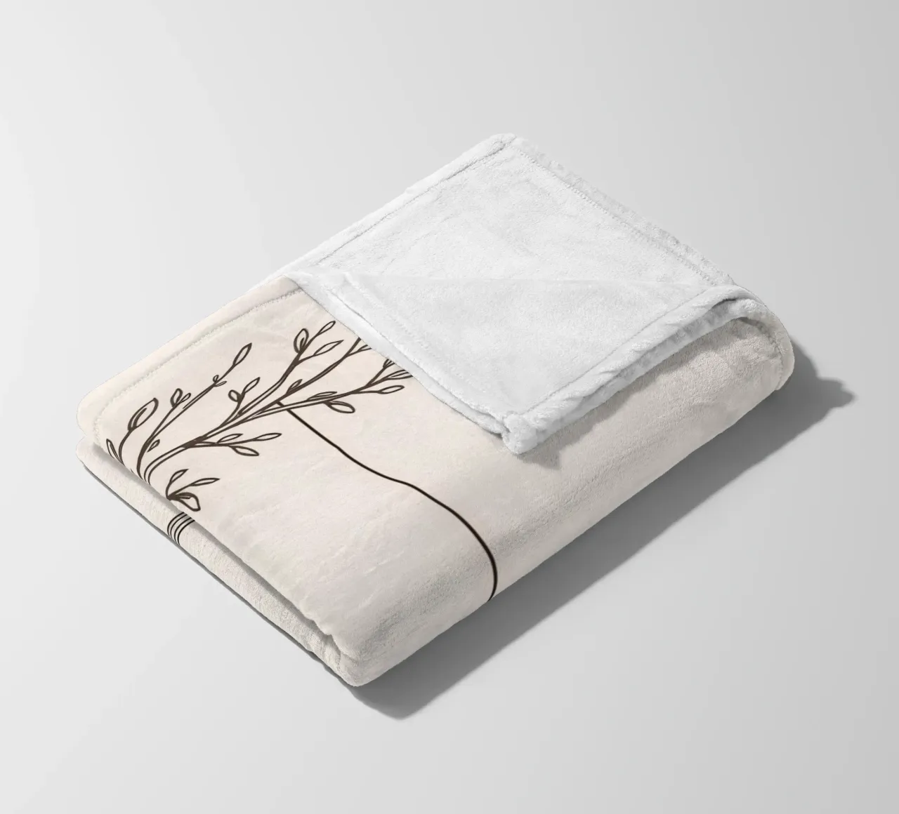 Empty swing hanging from a tree branch in a minimalist art fleece blanket by DesignDoodle