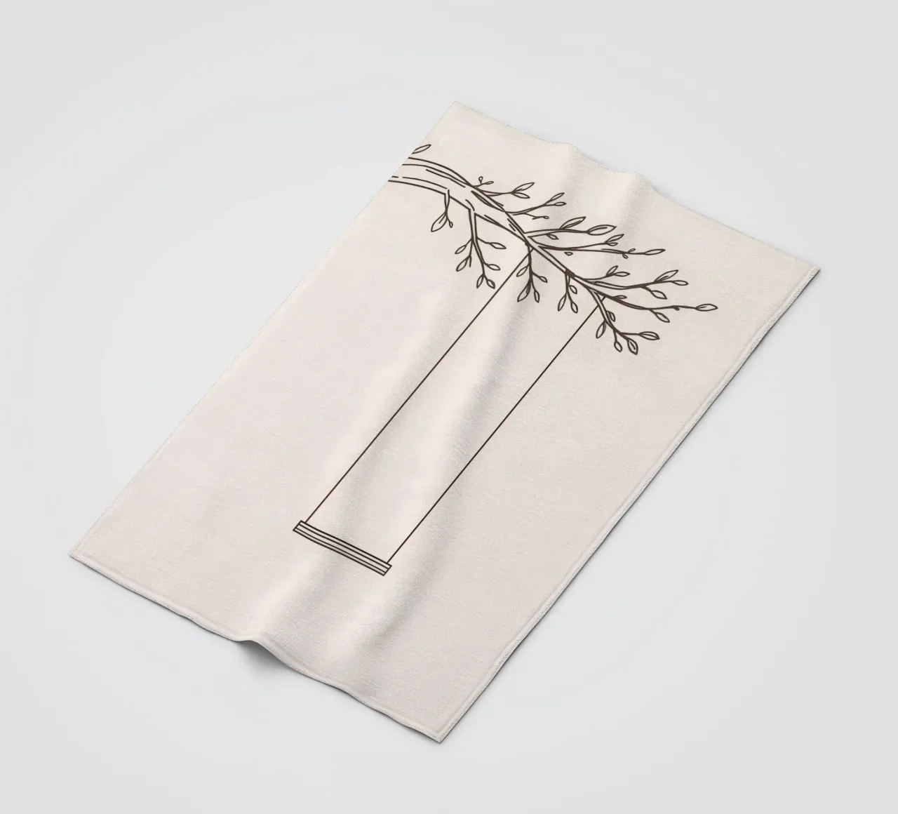 Empty swing hanging from a tree branch in a minimalist art fleece blanket by DesignDoodle