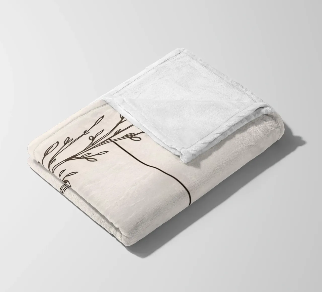 Empty swing hanging from a tree branch in a minimalist art fleece blanket by DesignDoodle