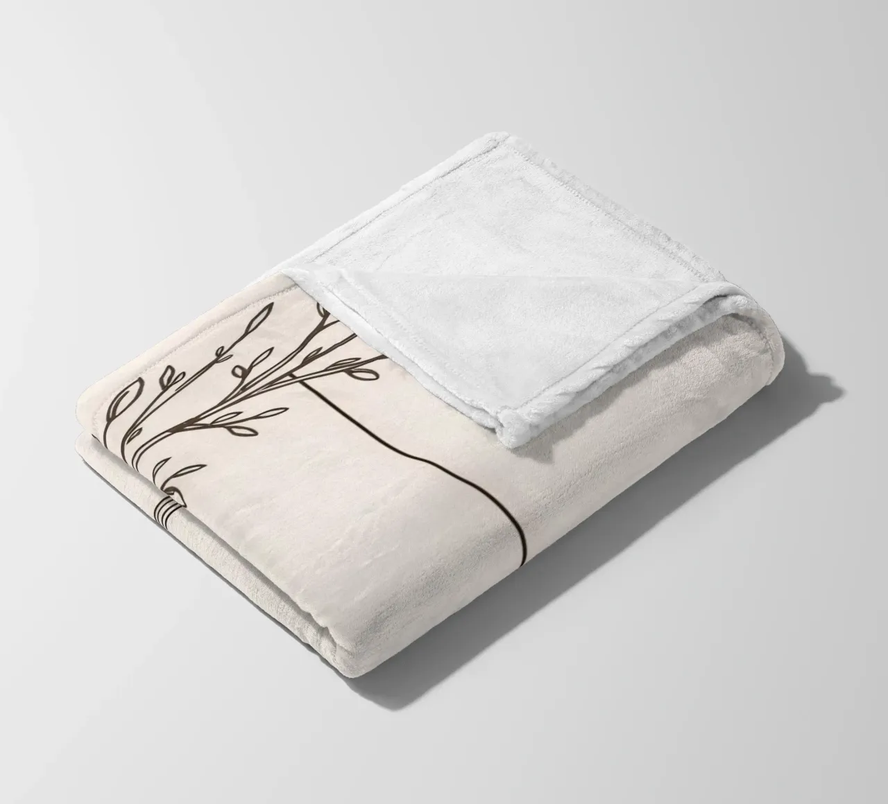 Empty swing hanging from a tree branch in a minimalist art fleece blanket by DesignDoodle