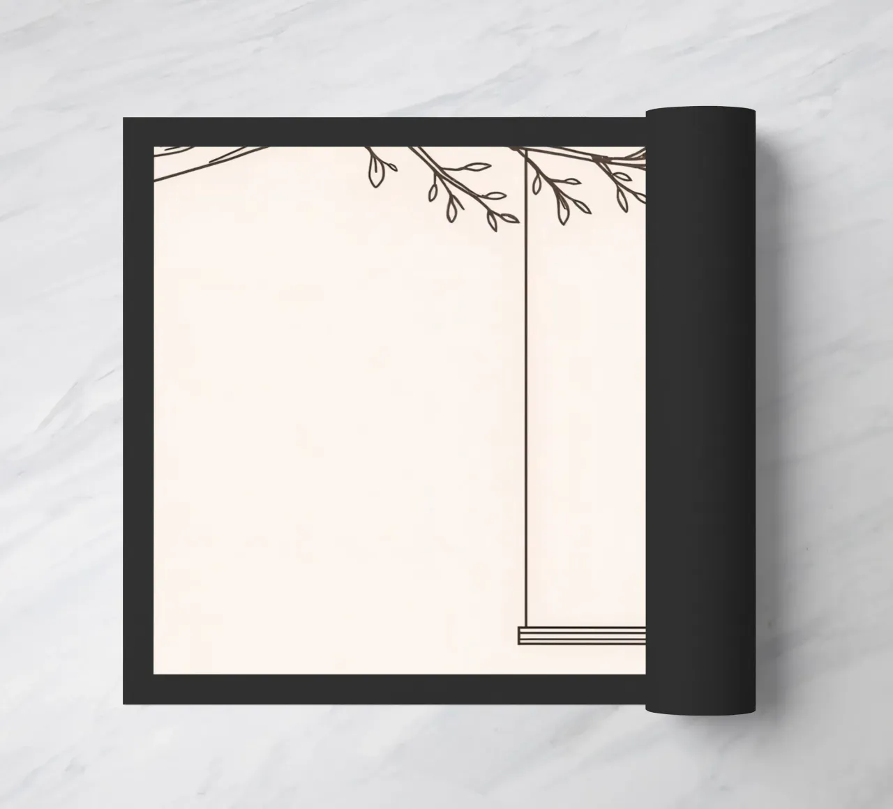 Leere Schaukel an einem Ast hängend in einer minimalistischen Kunst Fußmatte von DesignDoodle