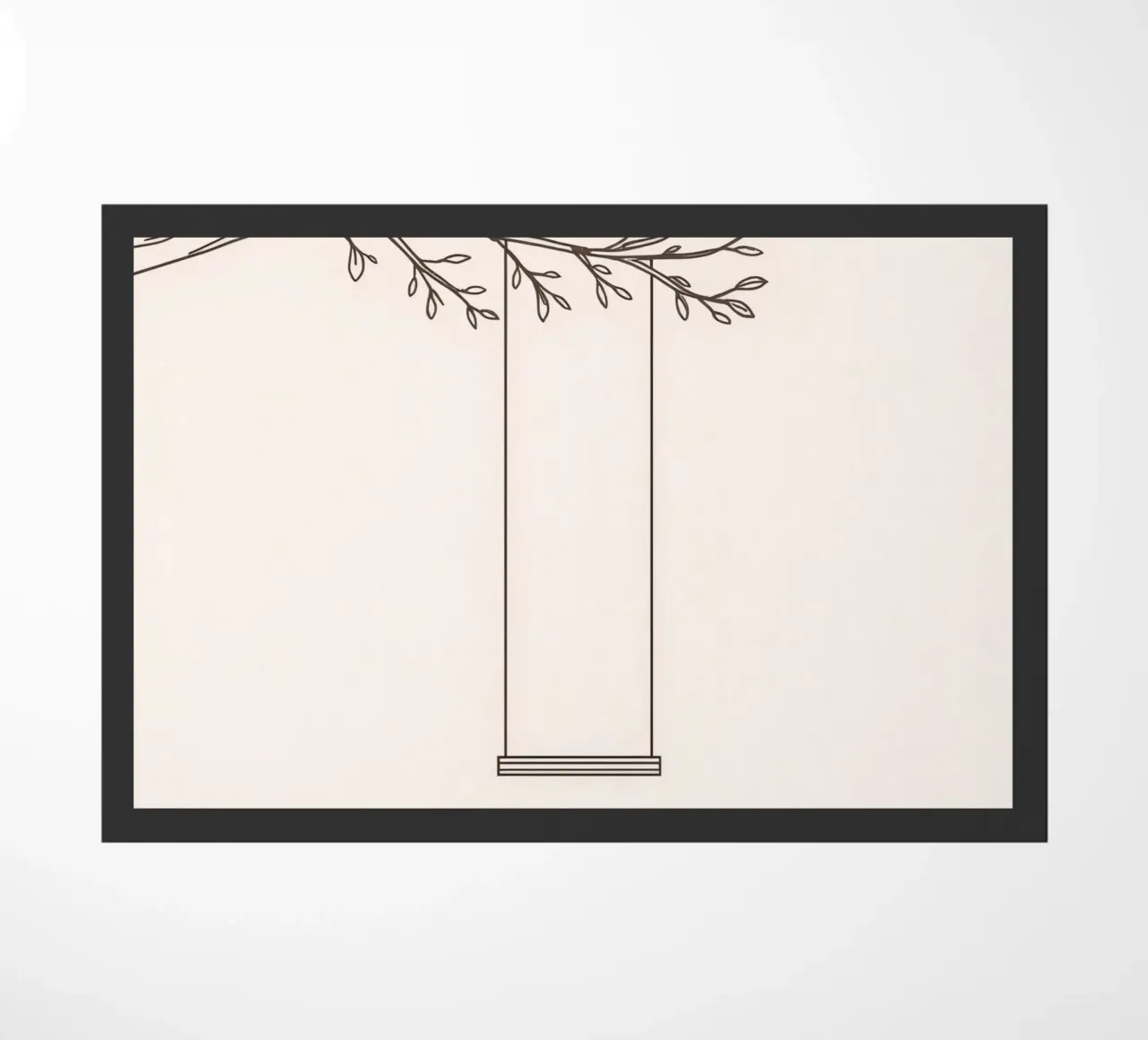 Leere Schaukel an einem Ast hängend in einer minimalistischen Kunst Fußmatte von DesignDoodle