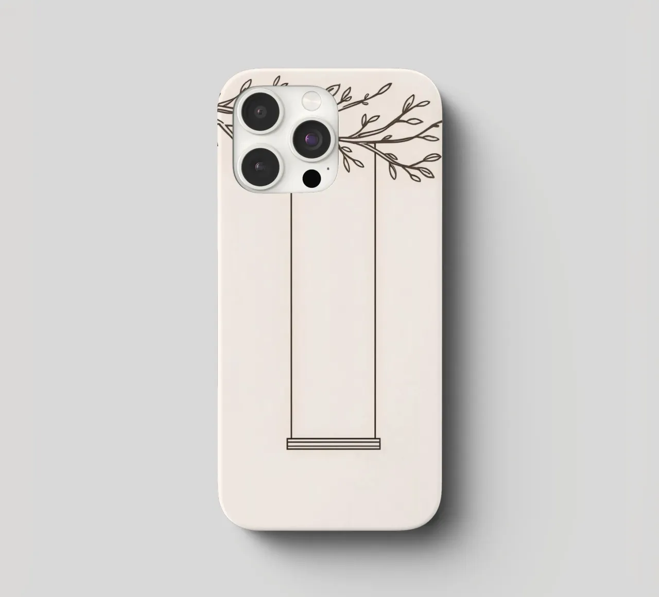 Empty swing hanging from a tree branch in a minimalist art iphone case by DesignDoodle