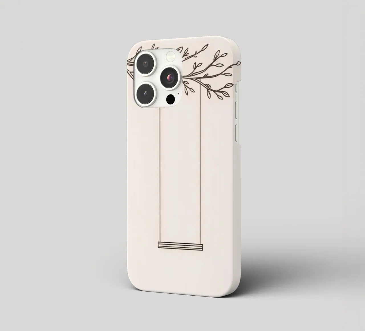 Empty swing hanging from a tree branch in a minimalist art iphone case by DesignDoodle