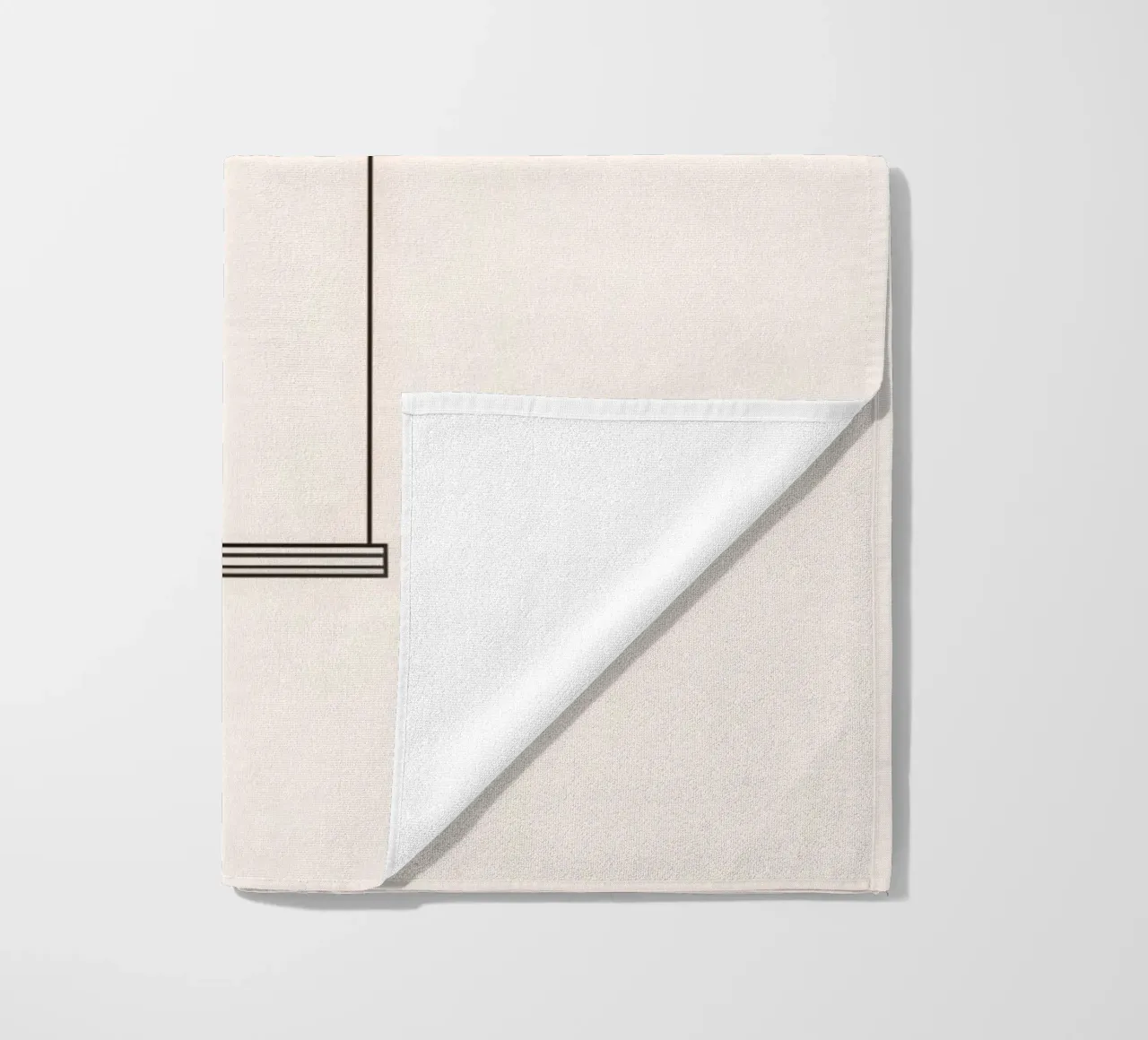 Empty swing hanging from a tree branch in a minimalist art beach towel by DesignDoodle