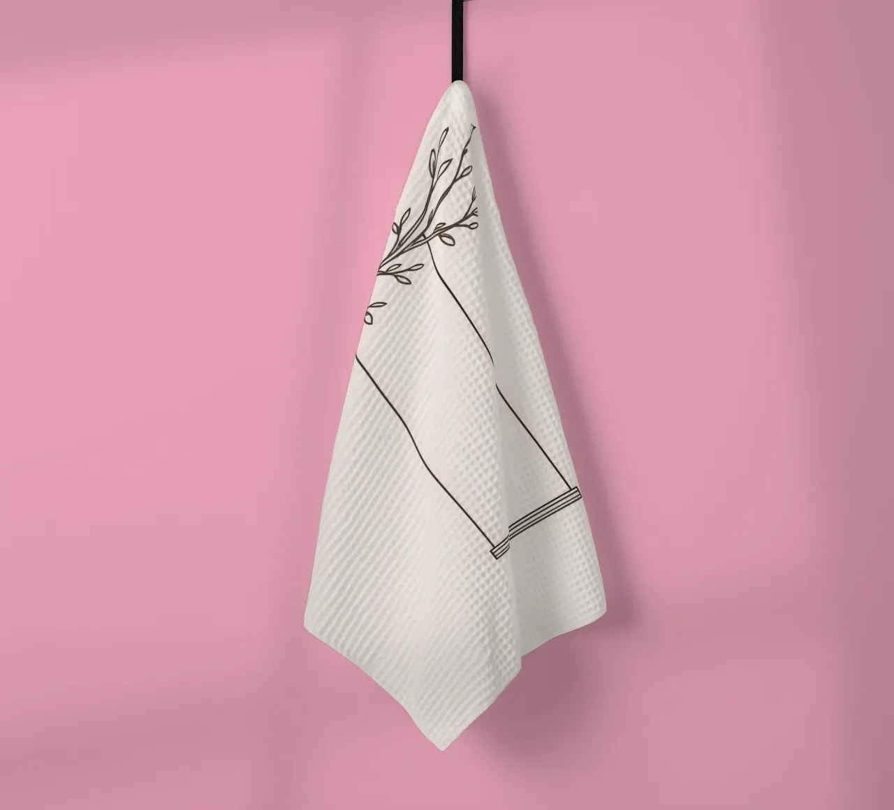 Altalena vuota appesa al ramo di un albero in un'arte minimalista canovaccio da cucina da DesignDoodle