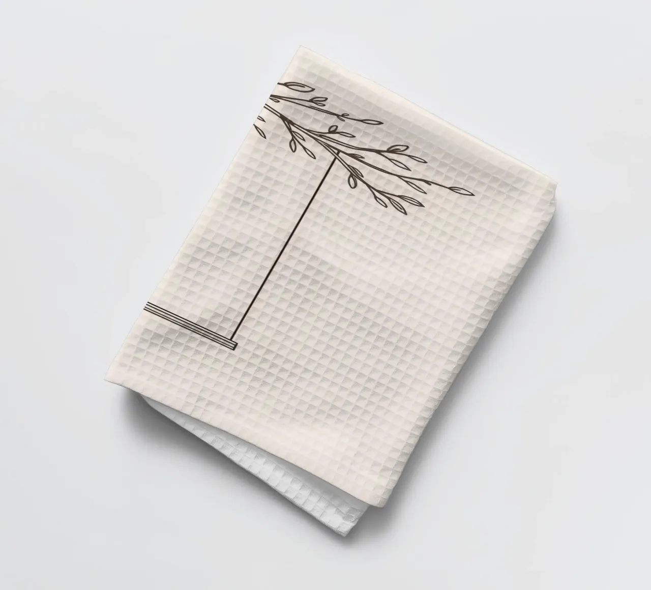 Altalena vuota appesa al ramo di un albero in un'arte minimalista canovaccio da cucina da DesignDoodle