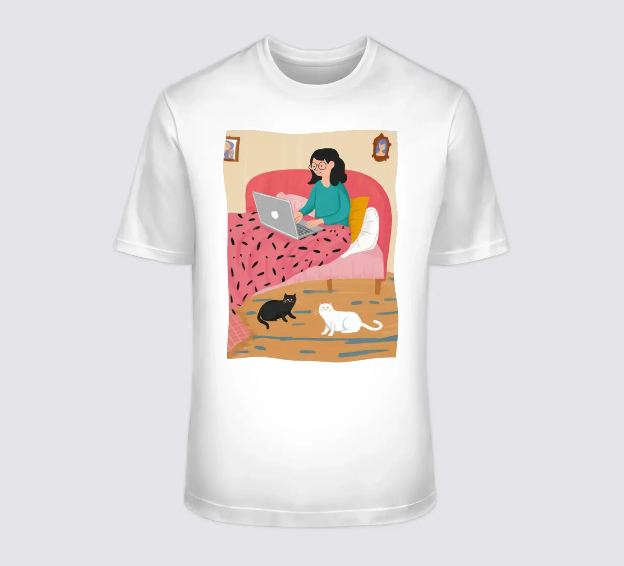 Computer portatile a letto t-shirt da Marigold Tiga