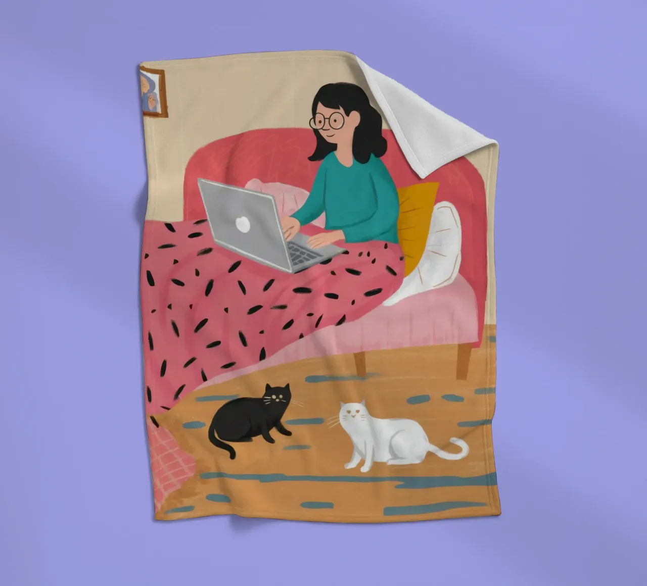 Computer portatile a letto coperta in pile da Marigold Tiga