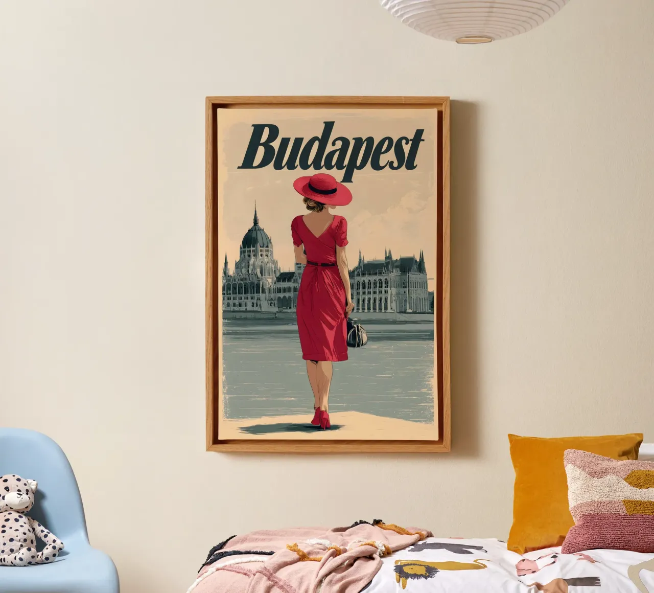 Parlamento vintage di Budapest tela con Cornice a cassetta da Vintage Travel Art