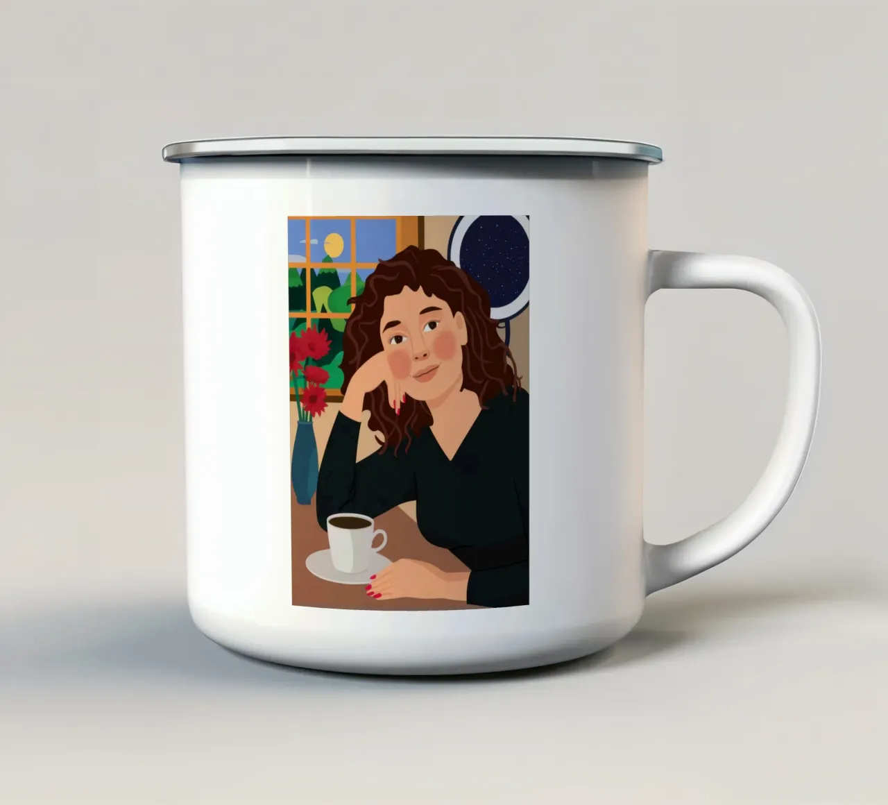 Sogno di caffè celeste tazza in smalto da Marigold Tiga