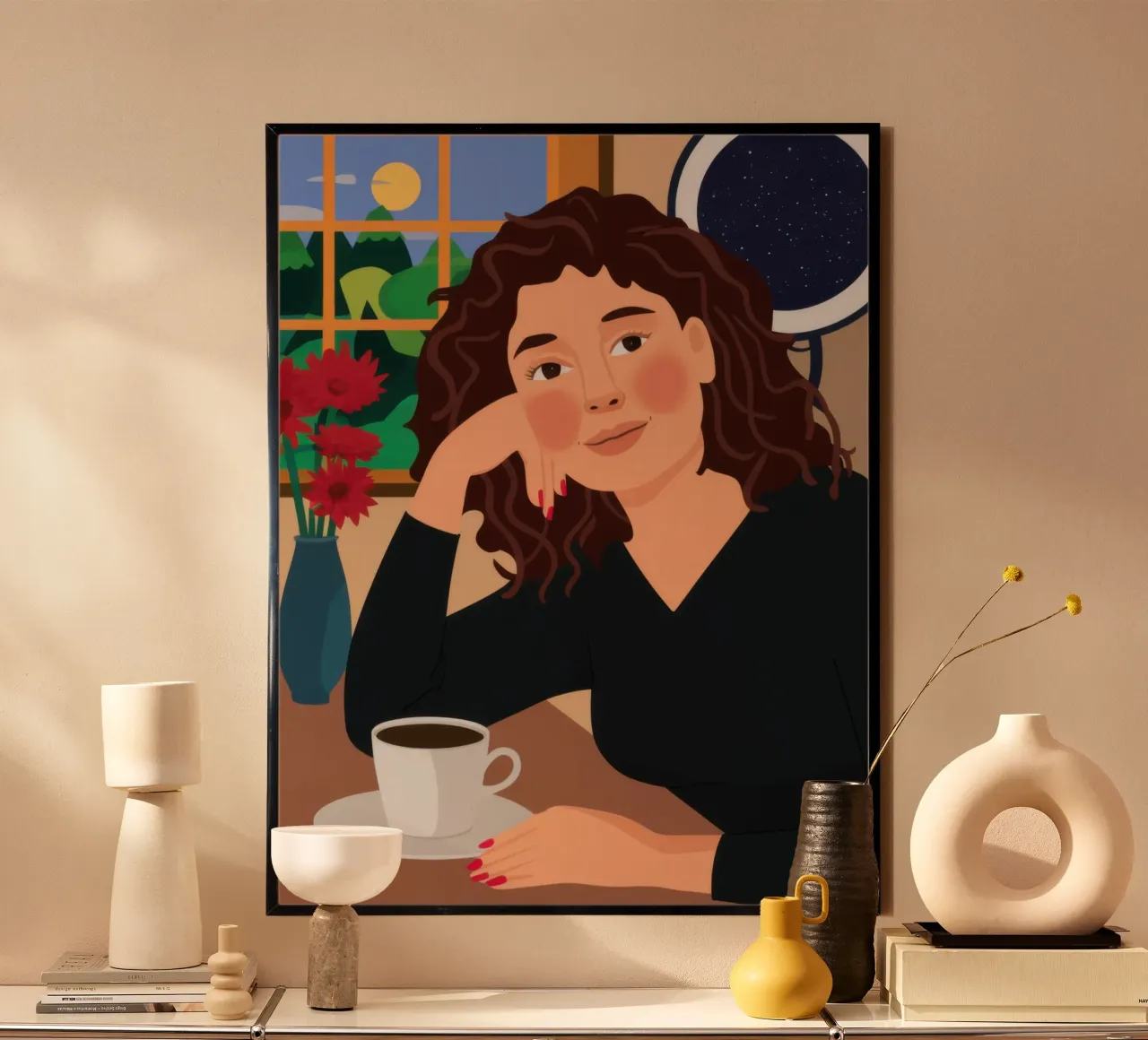 Sogno di caffè celeste poster da Marigold Tiga