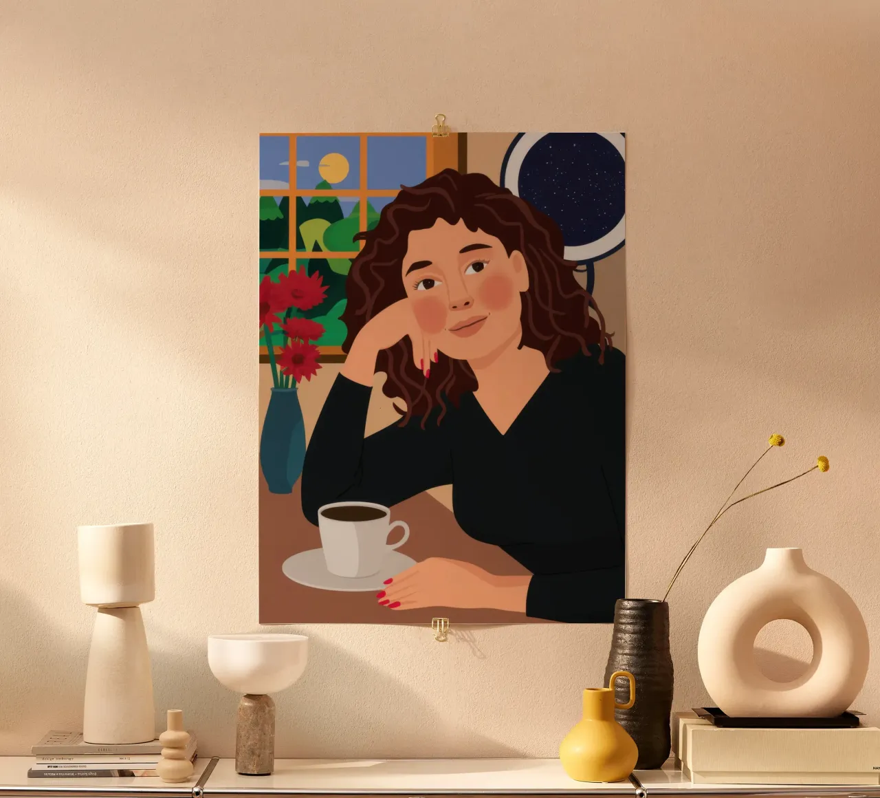 Sogno di caffè celeste poster da Marigold Tiga