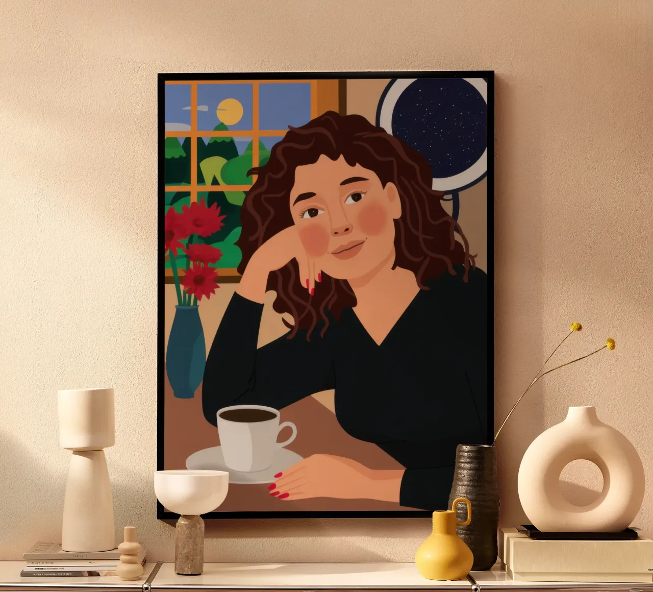 Sogno di caffè celeste poster da Marigold Tiga