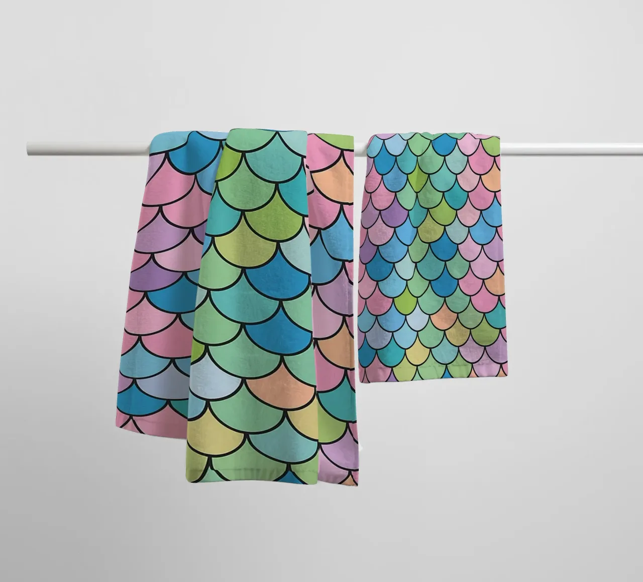 abstracte visschubben vector badhanddoek van oneway