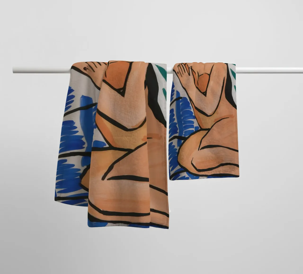 Azzurro nudo in posa asciugamano da bagno da Marigold Tiga