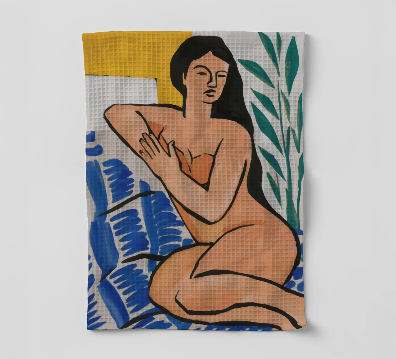 Azzurro nudo in posa canovaccio da cucina da Marigold Tiga