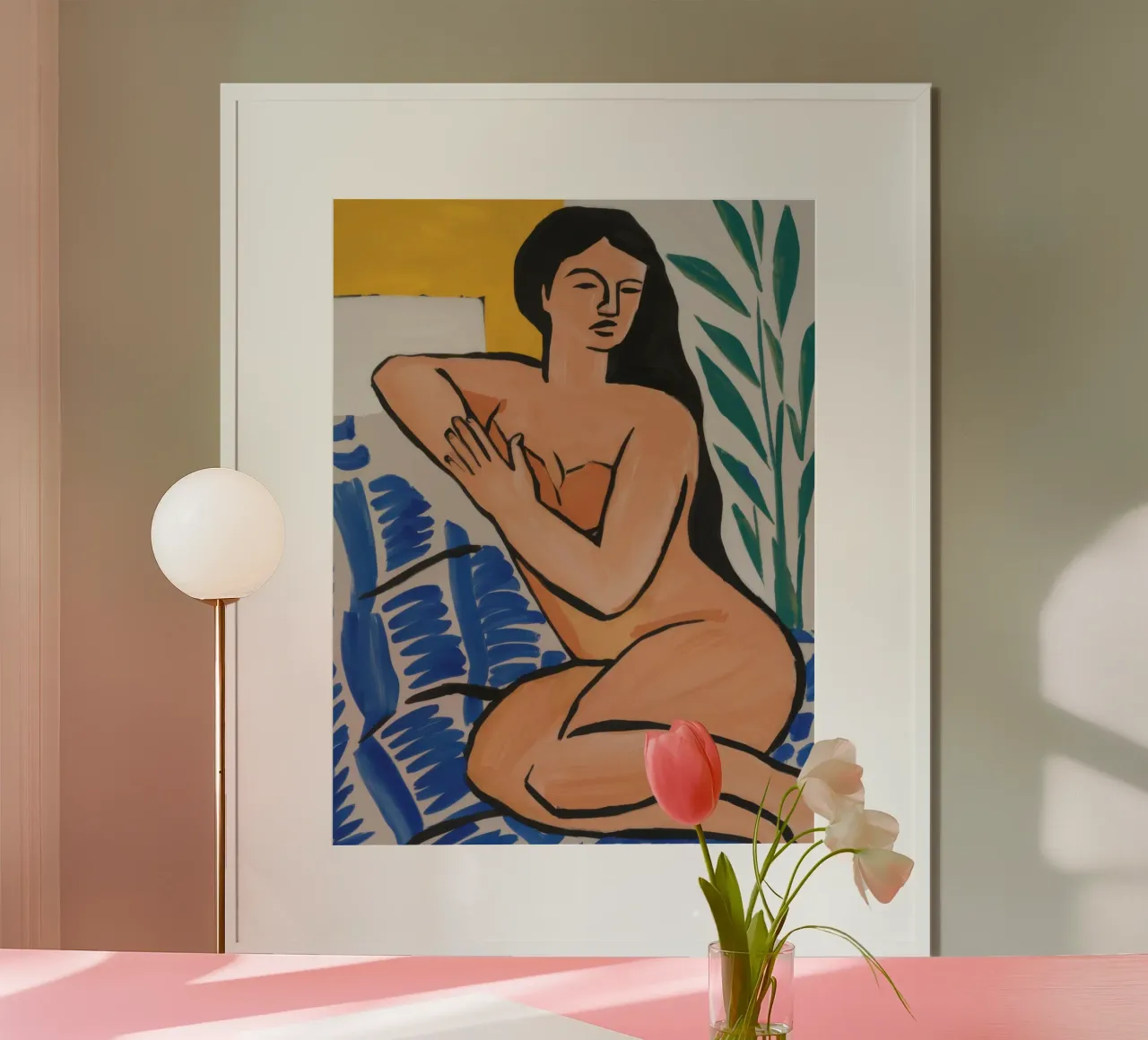 Azzurro nudo in posa carta hahnemühle da Marigold Tiga