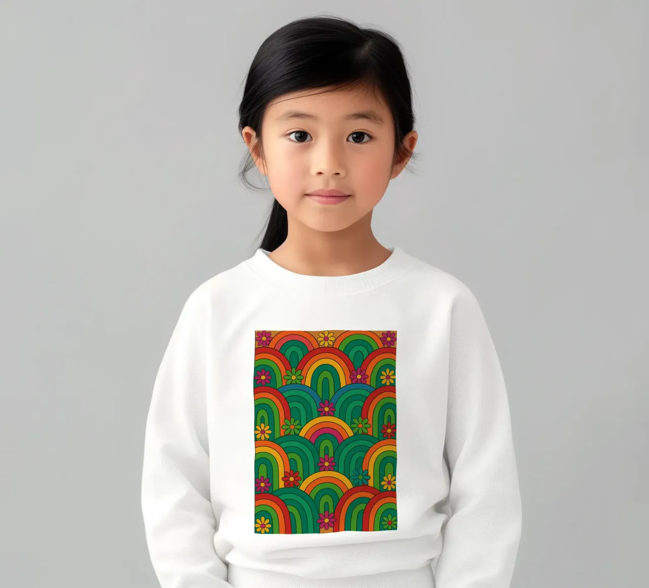 vector abstracto de líneas de flores y círculos sudadera para niño de oneway