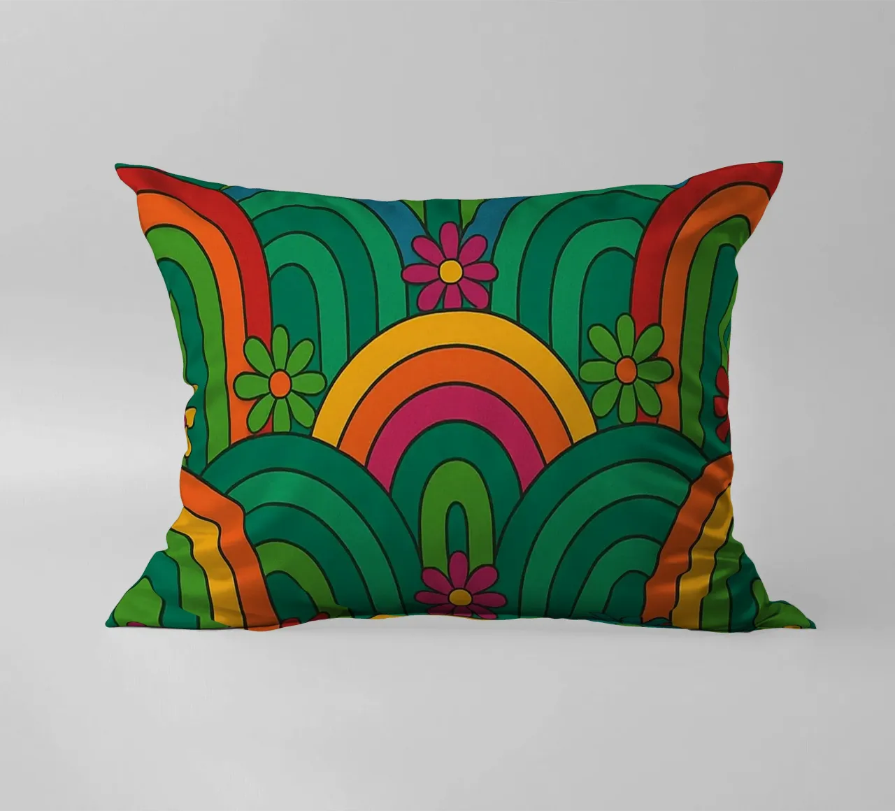 abstract flower and circle lines vector decorative cushion by oneway