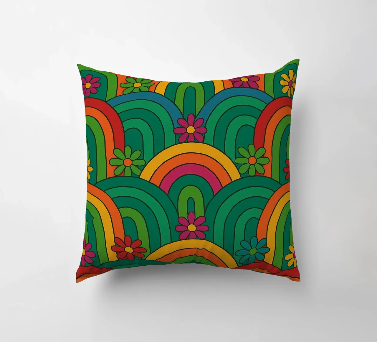 abstract flower and circle lines vector decorative cushion by oneway