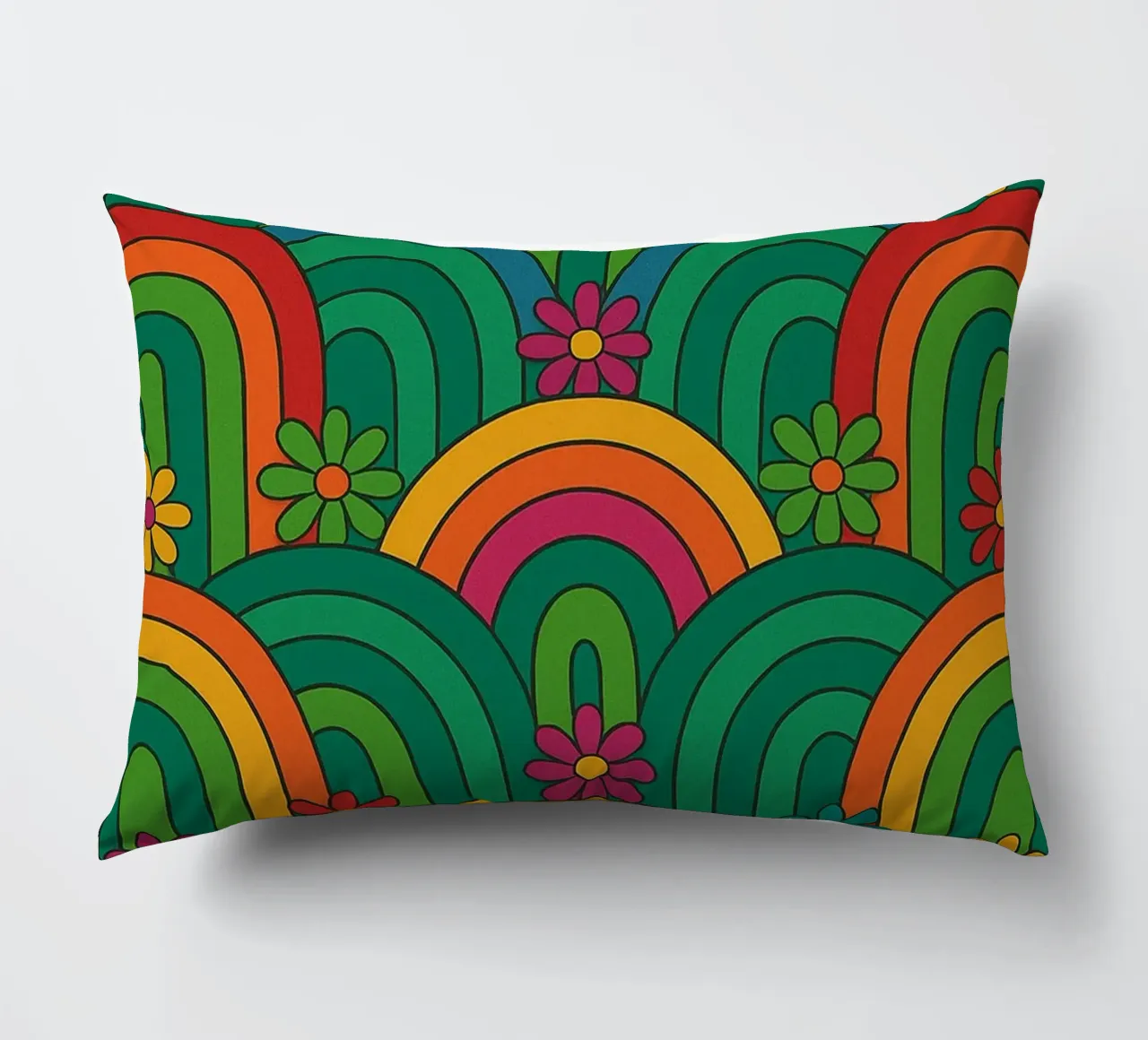 abstract flower and circle lines vector decorative cushion by oneway