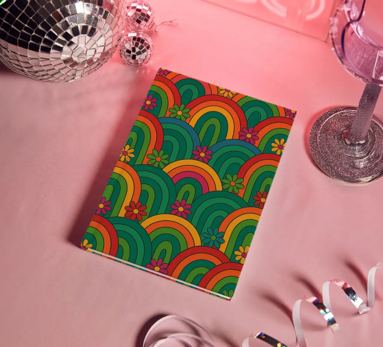 abstract flower and circle lines vector notebook by oneway