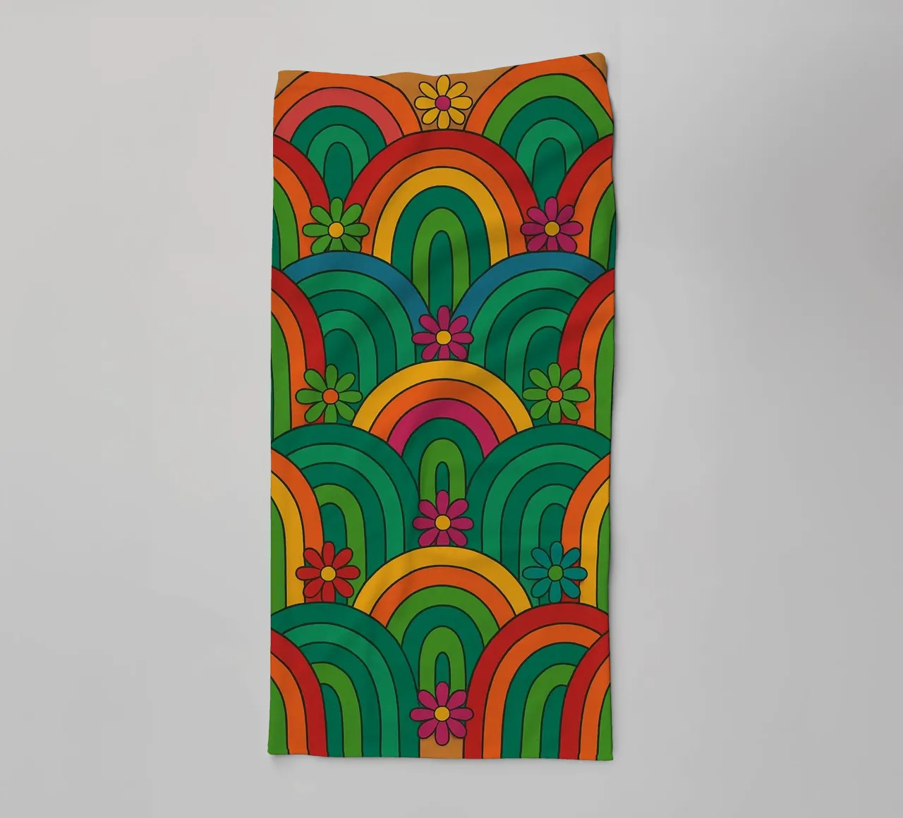 abstract flower and circle lines vector towel by oneway