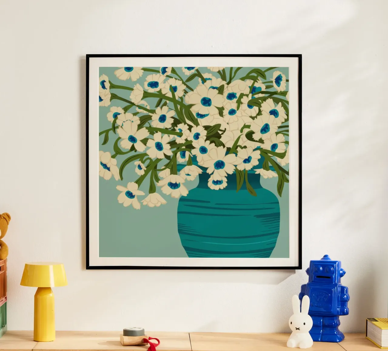 Abbondanza di margherite azzurre poster da Mossy Pigment