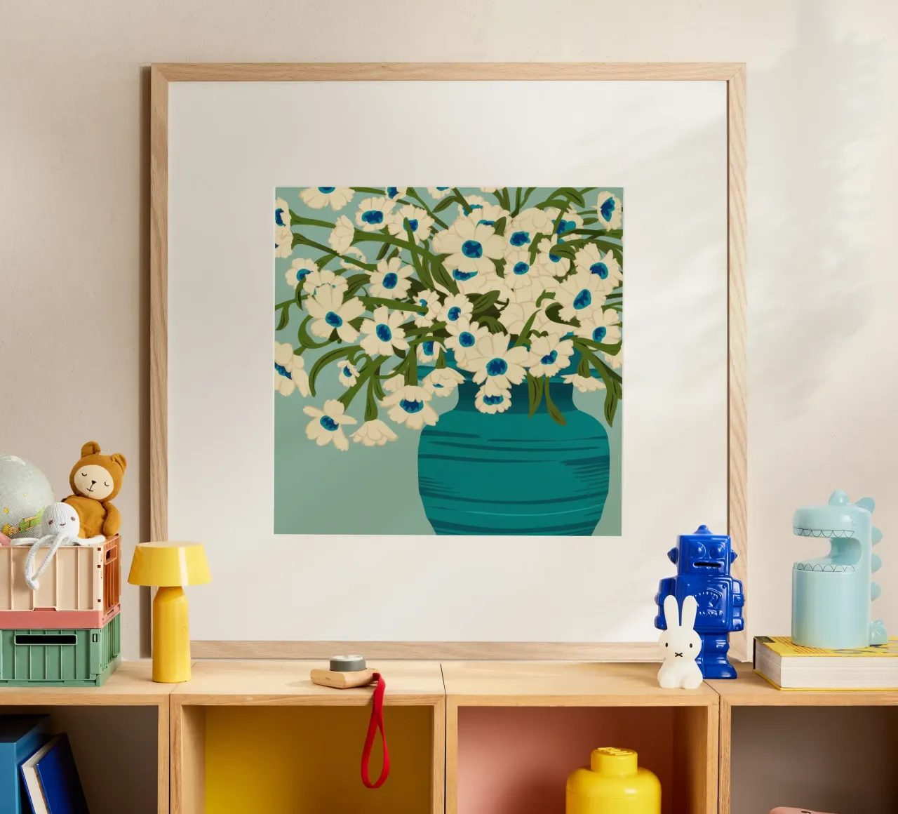 Abbondanza di margherite azzurre poster da Mossy Pigment