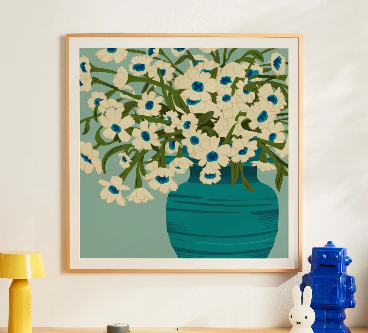 Abbondanza di margherite azzurre poster da Mossy Pigment