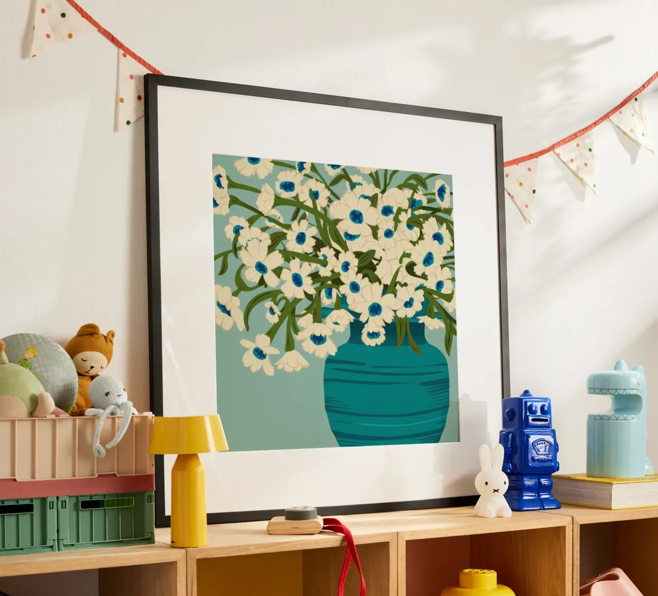 Abbondanza di margherite azzurre poster da Mossy Pigment