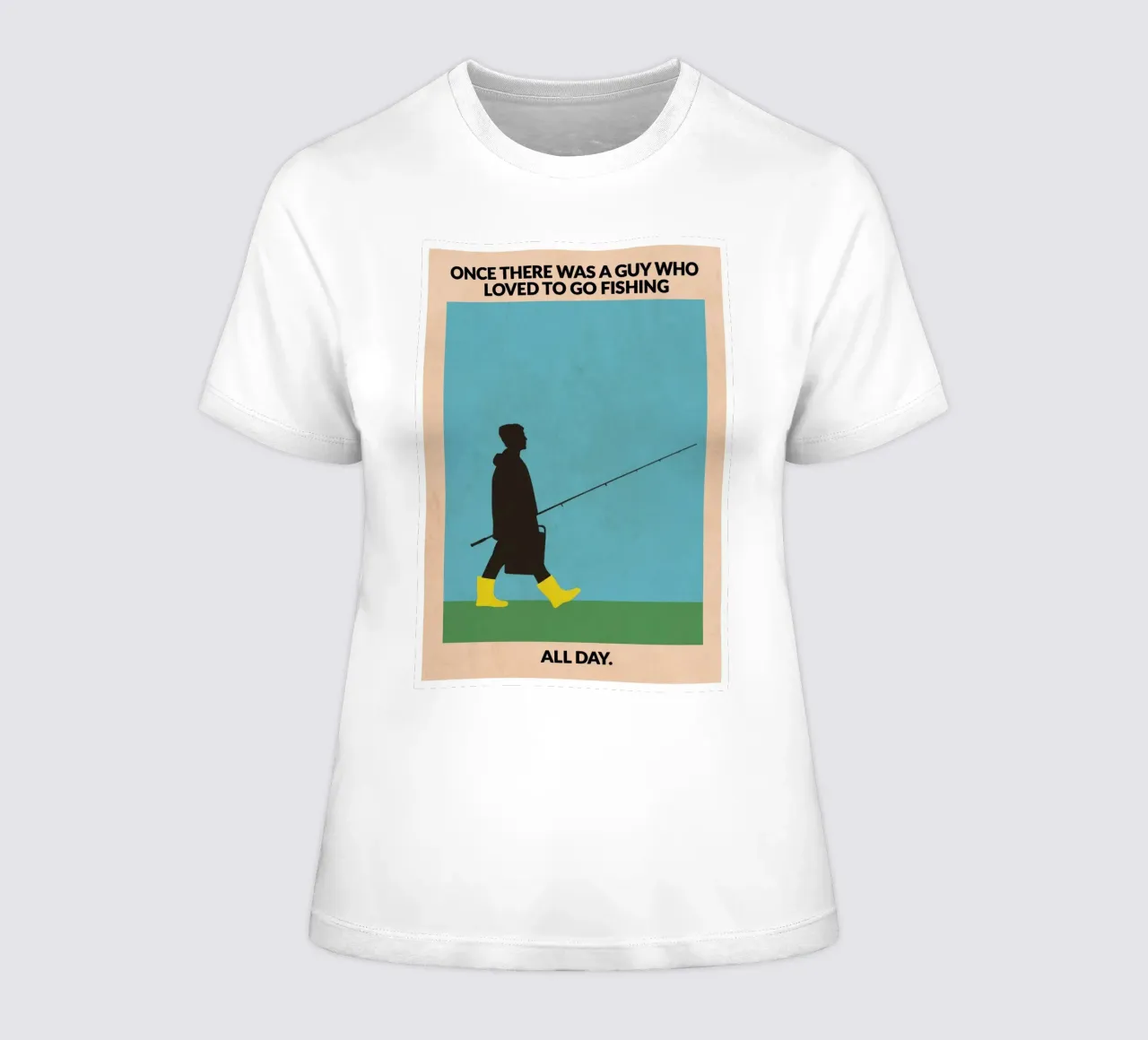 Fishing Guy women's fitted t-shirt by muench benjamin