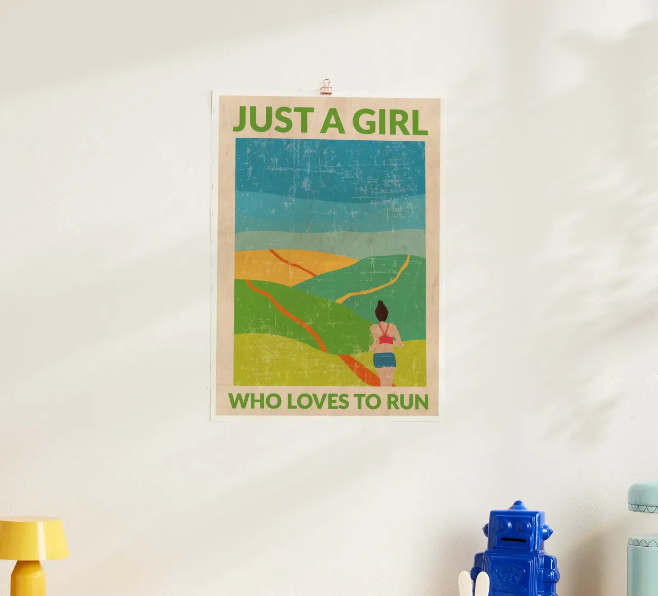 Solo una ragazza che ama correre (Brunette) poster con telaio in plastica da muench benjamin