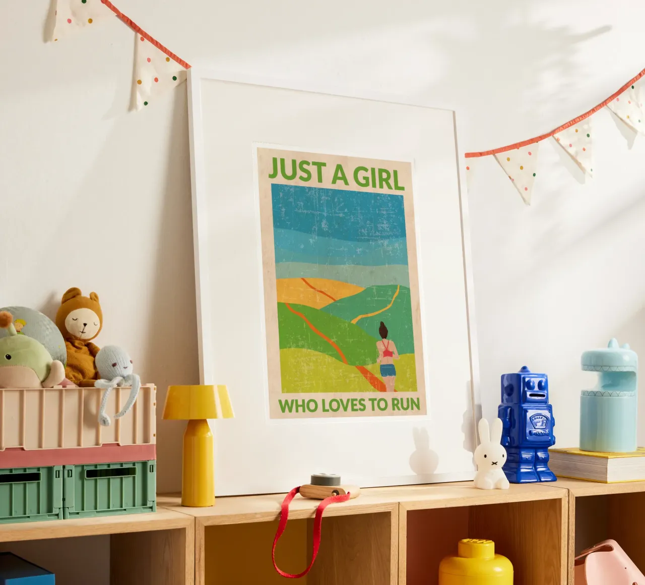 Solo una ragazza che ama correre (Brunette) poster con telaio in plastica da muench benjamin