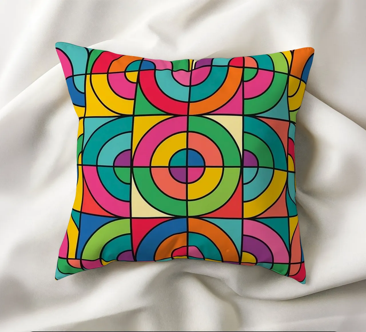 abstract line and circle vector decorative cushion by oneway