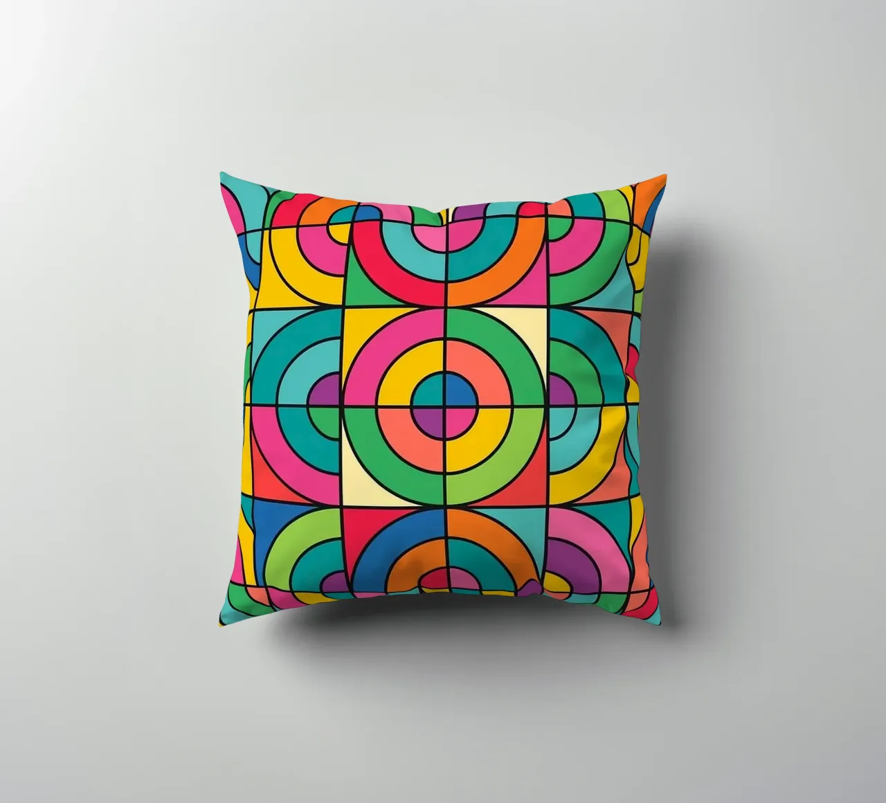 abstract line and circle vector decorative cushion by oneway