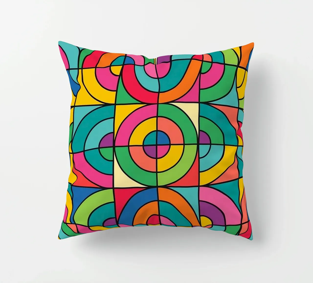 abstract line and circle vector decorative cushion by oneway