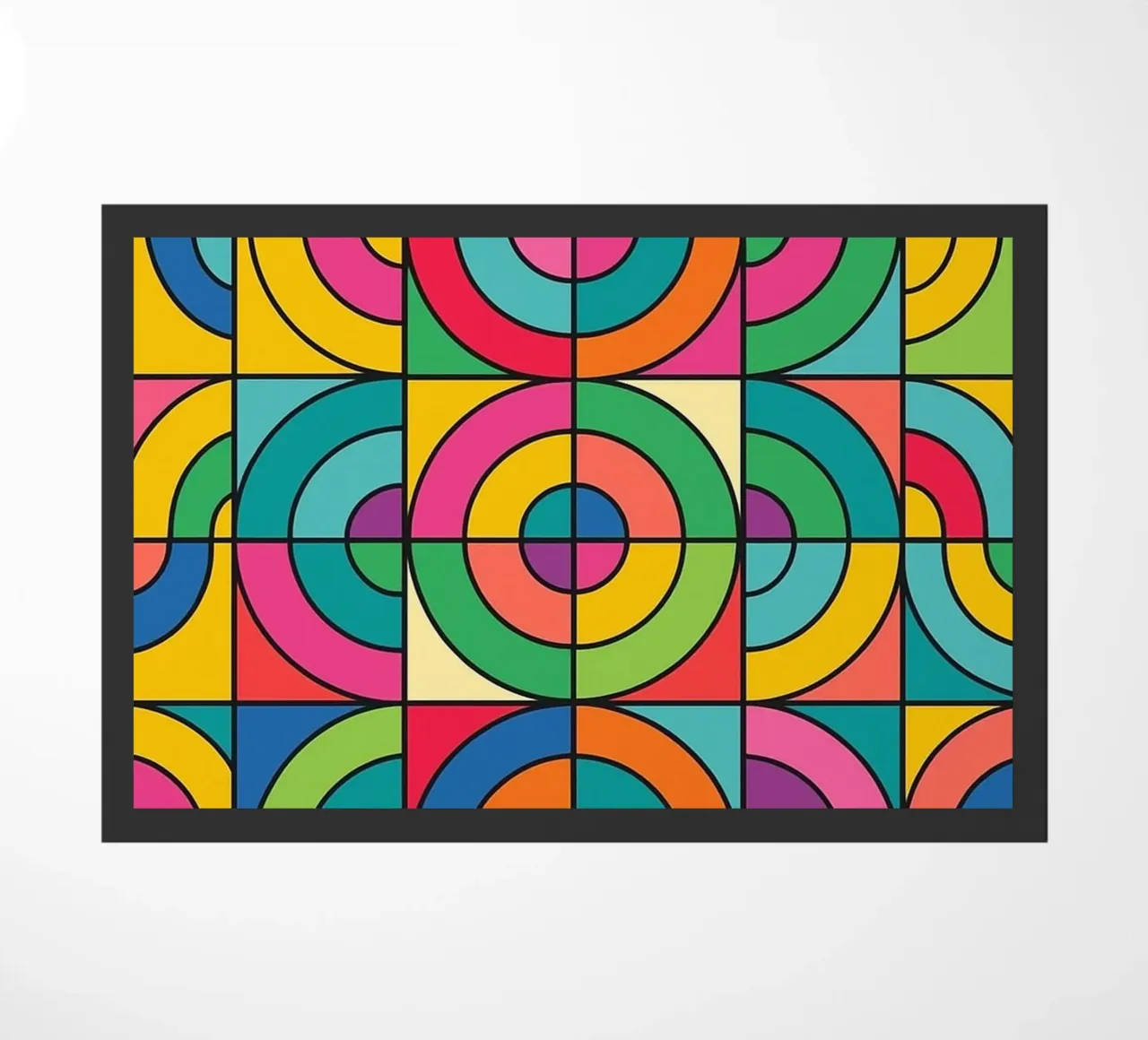 abstrakte Linie und Kreis Vektor FuĂmatte von oneway